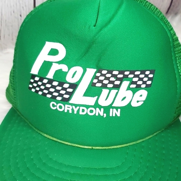 Vintage 90s Mechanic ProLube Indiana Green Mesh Snapback Trucker Hat Adjustable - Picture 4 of 12